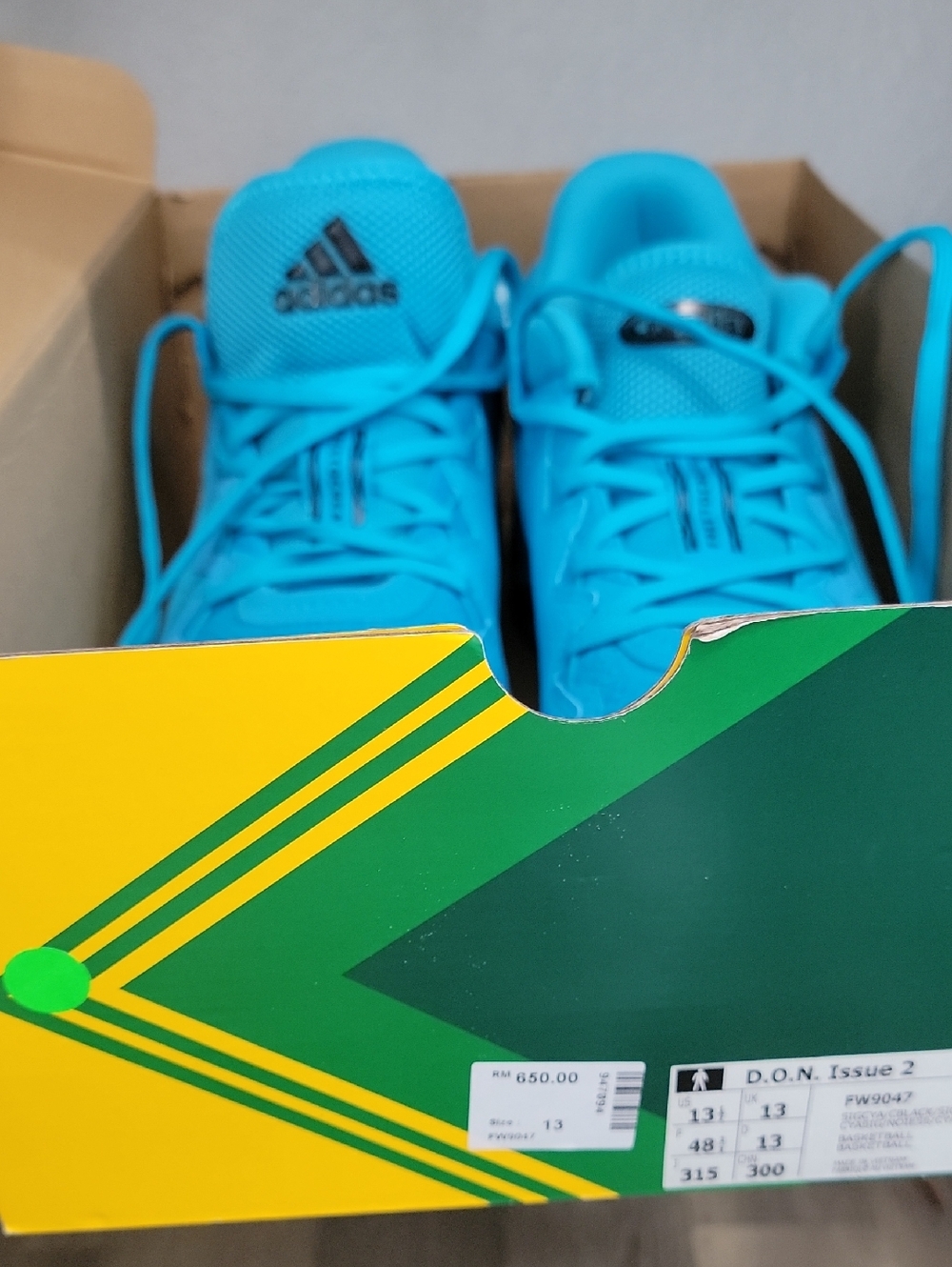 adidas Bright Turquoise Basketball Shoes